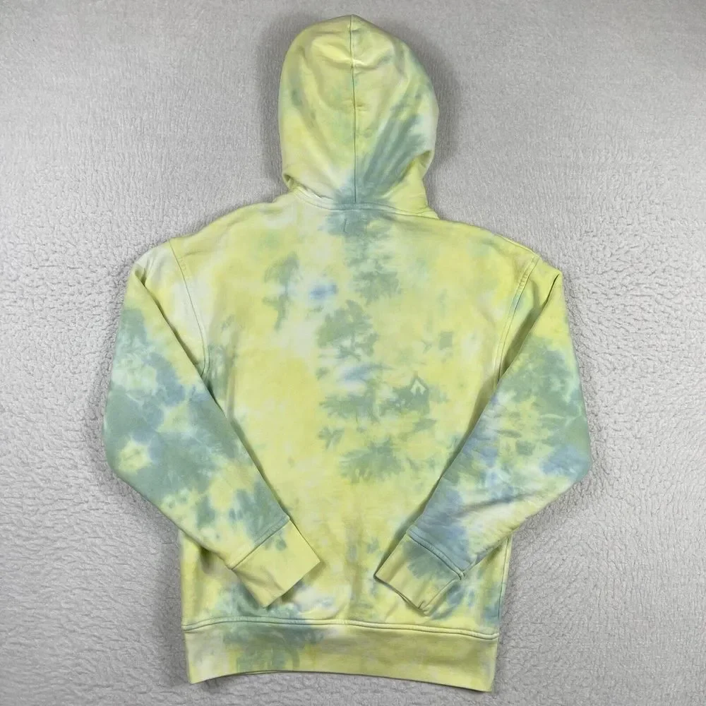 Levi's Hoodie Mens XS Yellow Blue‎ Tie Dye Frog Lizard Relaxed Pullover 38479